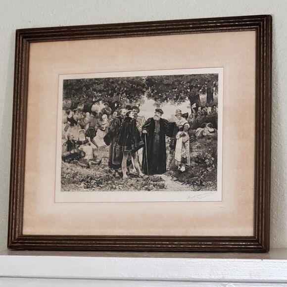 Antique Pierre Salvy Frederic Teysonnieres 1834 ART Framed 18.5x15.5 Inch - Picture 2 of 6